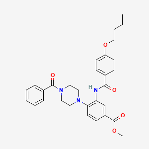 Methyl 3-{[(4-butoxyphenyl)carbonyl]amino}-4-[4-(phenylcarbonyl)piperazin-1-yl]benzoate