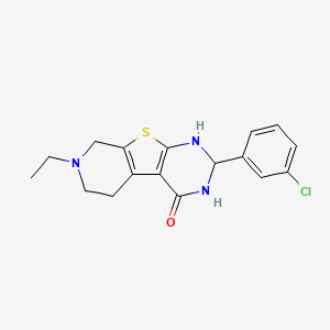 5-(3-chlorophenyl)-11-ethyl-8-thia-4,6,11-triazatricyclo[7.4.0.02,7]trideca-1(9),2(7)-dien-3-one