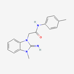 molecular formula C17H18N4O B12488287 2-(2-imino-3-methyl-2,3-dihydro-1H-benzimidazol-1-yl)-N-(4-methylphenyl)acetamide 