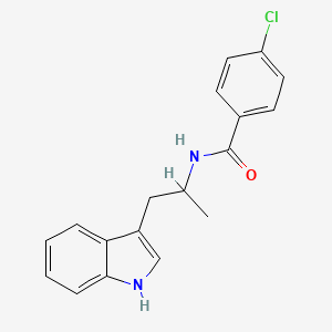 molecular formula C18H17ClN2O B12488298 4-chloro-N-[1-(1H-indol-3-yl)propan-2-yl]benzamide 