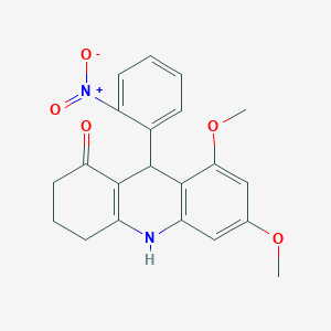 molecular formula C21H20N2O5 B12488319 6,8-dimethoxy-9-(2-nitrophenyl)-3,4,9,10-tetrahydroacridin-1(2H)-one 