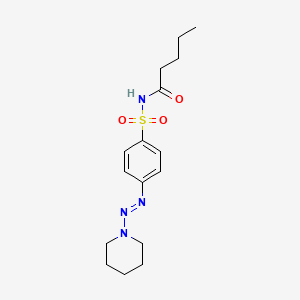 molecular formula C16H24N4O3S B12488327 N-Pentanoyl-4-(piperidin-1-ylazo)-benzenesulfonamide 