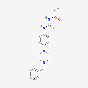 N-{[4-(4-benzylpiperazin-1-yl)phenyl]carbamothioyl}propanamide