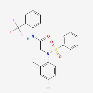 2-[(4-Chloro-2-methylphenyl)(phenylsulfonyl)amino]-N-[2-(trifluoromethyl)phenyl]acetamide