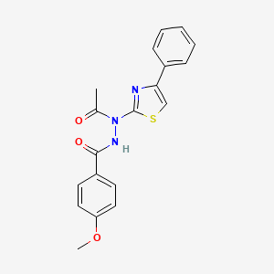 N'-acetyl-4-methoxy-N'-(4-phenyl-1,3-thiazol-2-yl)benzohydrazide