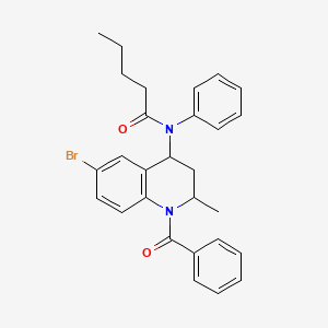 N-(1-benzoyl-6-bromo-2-methyl-3,4-dihydro-2H-quinolin-4-yl)-N-phenylpentanamide