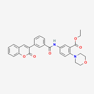 molecular formula C29H26N2O6 B12488379 ethyl 2-(morpholin-4-yl)-5-({[3-(2-oxo-2H-chromen-3-yl)phenyl]carbonyl}amino)benzoate 