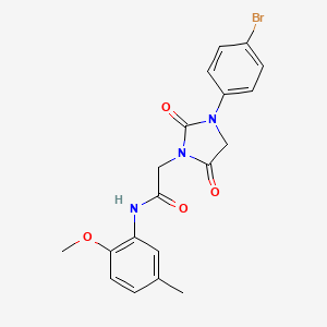 molecular formula C19H18BrN3O4 B12488385 2-[3-(4-bromophenyl)-2,5-dioxoimidazolidin-1-yl]-N-(2-methoxy-5-methylphenyl)acetamide 