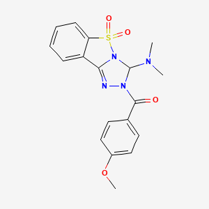 [3-(dimethylamino)-5,5-dioxido[1,2,4]triazolo[4,3-b][1,2]benzothiazol-2(3H)-yl](4-methoxyphenyl)methanone