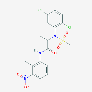 molecular formula C17H17Cl2N3O5S B12488424 N~2~-(2,5-dichlorophenyl)-N-(2-methyl-3-nitrophenyl)-N~2~-(methylsulfonyl)alaninamide 