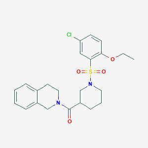 molecular formula C23H27ClN2O4S B12488457 {1-[(5-chloro-2-ethoxyphenyl)sulfonyl]piperidin-3-yl}(3,4-dihydroisoquinolin-2(1H)-yl)methanone 