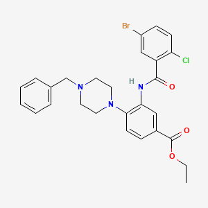 Ethyl 4-(4-benzylpiperazin-1-yl)-3-{[(5-bromo-2-chlorophenyl)carbonyl]amino}benzoate