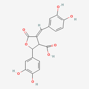 molecular formula C18H14O8 B1248847 (4E)-2-(3,4-二羟基苯基)-4-(3,4-二羟基苄叉)-5-氧代四氢呋喃-3-羧酸 