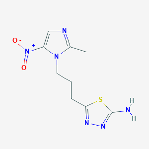 molecular formula C9H12N6O2S B12488485 5-[3-(2-Methyl-5-nitroimidazol-1-yl)propyl]-1,3,4-thiadiazol-2-amine 