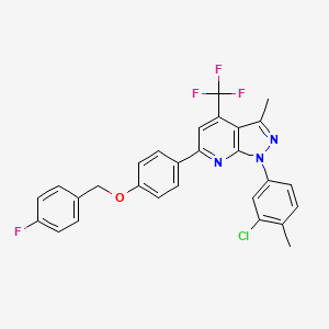 1-(3-chloro-4-methylphenyl)-6-{4-[(4-fluorobenzyl)oxy]phenyl}-3-methyl-4-(trifluoromethyl)-1H-pyrazolo[3,4-b]pyridine