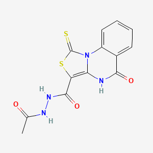 N'-acetyl-5-oxo-1-sulfanylidene-4H-[1,3]thiazolo[3,4-a]quinazoline-3-carbohydrazide