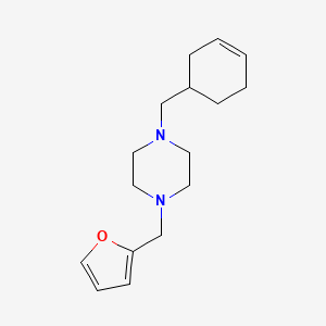 molecular formula C16H24N2O B12488519 1-(Cyclohex-3-en-1-ylmethyl)-4-(furan-2-ylmethyl)piperazine 