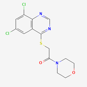 molecular formula C14H13Cl2N3O2S B12488521 2-[(6,8-Dichloroquinazolin-4-yl)sulfanyl]-1-(morpholin-4-yl)ethanone 