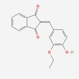 molecular formula C18H14O4 B12488522 2-[(3-Ethoxy-4-hydroxyphenyl)methylidene]indene-1,3-dione 