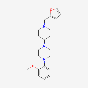 molecular formula C21H29N3O2 B12488523 1-[1-(Furan-2-ylmethyl)piperidin-4-yl]-4-(2-methoxyphenyl)piperazine 