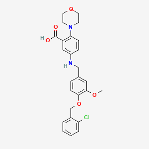 5-({4-[(2-Chlorobenzyl)oxy]-3-methoxybenzyl}amino)-2-(morpholin-4-yl)benzoic acid