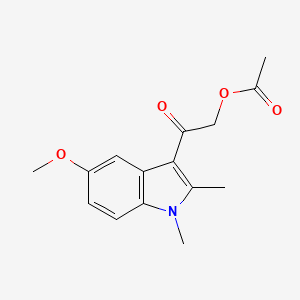 molecular formula C15H17NO4 B12488529 Acetic acid, [2-(5-methoxy-1,2-dimethyl-1H-indol-3-yl)-2-oxoethyl] ester 