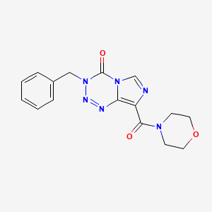 molecular formula C16H16N6O3 B12488571 3-Benzyl-8-(morpholine-4-carbonyl)imidazo[4,3-D][1,2,3,5]tetrazin-4-one 