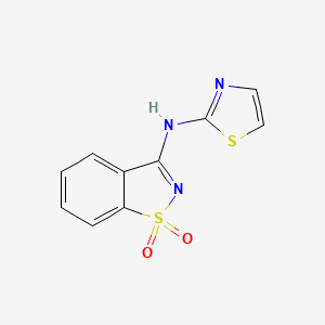 molecular formula C10H7N3O2S2 B12488586 N-(1,3-thiazol-2-yl)-1,2-benzothiazol-3-amine 1,1-dioxide 