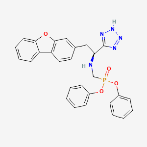 molecular formula C28H24N5O4P B1248860 (1S)-2-dibenzofuran-3-yl-N-(diphenoxyphosphorylmethyl)-1-(2H-tetrazol-5-yl)ethanamine 