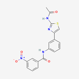 molecular formula C18H14N4O4S B12488601 N-[3-(2-acetamido-1,3-thiazol-4-yl)phenyl]-3-nitrobenzamide 