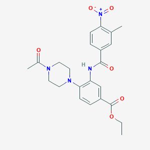 Ethyl 4-(4-acetylpiperazin-1-yl)-3-{[(3-methyl-4-nitrophenyl)carbonyl]amino}benzoate