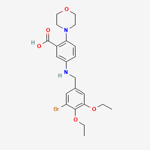 5-[(3-Bromo-4,5-diethoxybenzyl)amino]-2-(morpholin-4-yl)benzoic acid