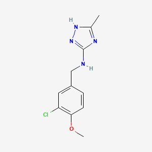 molecular formula C11H13ClN4O B12488633 N-(3-chloro-4-methoxybenzyl)-3-methyl-1H-1,2,4-triazol-5-amine 