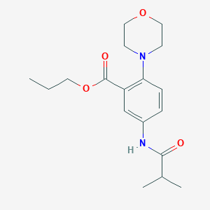 molecular formula C18H26N2O4 B12488660 Propyl 5-[(2-methylpropanoyl)amino]-2-(morpholin-4-yl)benzoate 