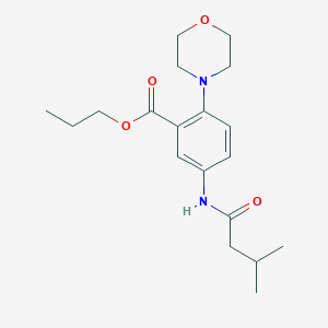 molecular formula C19H28N2O4 B12488673 Propyl 5-[(3-methylbutanoyl)amino]-2-(morpholin-4-yl)benzoate 