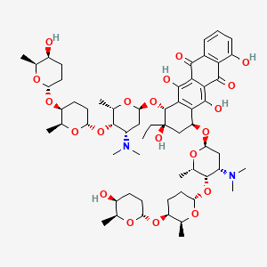 (7S,9R,10R)-7,10-bis[[(2S,4S,5S,6S)-4-(dimethylamino)-5-[(2S,5S,6S)-5-[(2S,5S,6S)-5-hydroxy-6-methyloxan-2-yl]oxy-6-methyloxan-2-yl]oxy-6-methyloxan-2-yl]oxy]-9-ethyl-4,6,9,11-tetrahydroxy-8,10-dihydro-7H-tetracene-5,12-dione