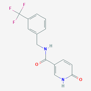 molecular formula C14H11F3N2O2 B12488699 6-Oxo-N-{[3-(trifluoromethyl)phenyl]methyl}-1H-pyridine-3-carboxamide 