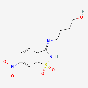 4-[(6-Nitro-1,1-dioxido-1,2-benzothiazol-3-yl)amino]butan-1-ol