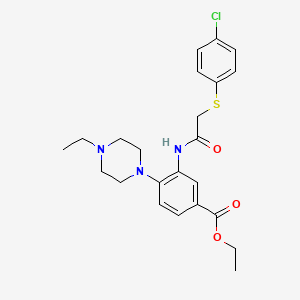 Ethyl 3-({[(4-chlorophenyl)sulfanyl]acetyl}amino)-4-(4-ethylpiperazin-1-yl)benzoate