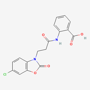 molecular formula C17H13ClN2O5 B12488777 2-{[3-(6-chloro-2-oxo-1,3-benzoxazol-3(2H)-yl)propanoyl]amino}benzoic acid 