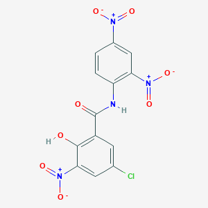 molecular formula C13H7ClN4O8 B12488782 5-chloro-N-(2,4-dinitrophenyl)-2-hydroxy-3-nitrobenzamide 