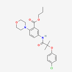 Propyl 5-{[2-(4-chlorophenoxy)-2-methylpropanoyl]amino}-2-(morpholin-4-yl)benzoate