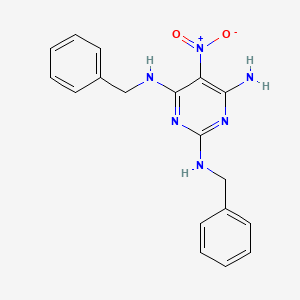 molecular formula C18H18N6O2 B12488798 N2,N4-dibenzyl-5-nitropyrimidine-2,4,6-triamine 