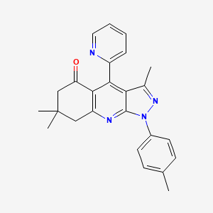 3,7,7-trimethyl-1-(4-methylphenyl)-4-(pyridin-2-yl)-1,6,7,8-tetrahydro-5H-pyrazolo[3,4-b]quinolin-5-one