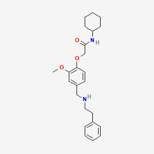 molecular formula C24H32N2O3 B12488832 N-cyclohexyl-2-(2-methoxy-4-{[(2-phenylethyl)amino]methyl}phenoxy)acetamide 