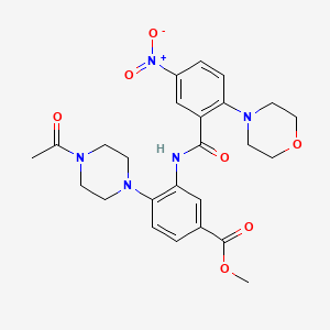 Methyl 4-(4-acetylpiperazin-1-yl)-3-({[2-(morpholin-4-yl)-5-nitrophenyl]carbonyl}amino)benzoate