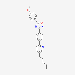 2-{4-[5-(4-Methoxyphenyl)-1,2,4-oxadiazol-3-yl]phenyl}-5-pentylpyridine