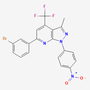 molecular formula C20H12BrF3N4O2 B12488864 6-(3-bromophenyl)-3-methyl-1-(4-nitrophenyl)-4-(trifluoromethyl)-1H-pyrazolo[3,4-b]pyridine 