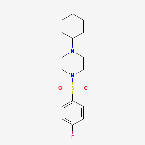 molecular formula C16H23FN2O2S B12488892 1-Cyclohexyl-4-[(4-fluorophenyl)sulfonyl]piperazine 