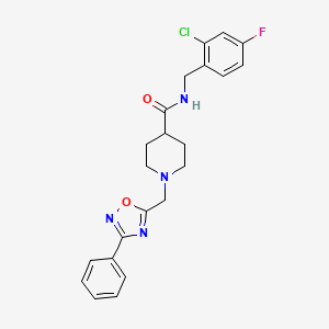 N-(2-chloro-4-fluorobenzyl)-1-[(3-phenyl-1,2,4-oxadiazol-5-yl)methyl]piperidine-4-carboxamide